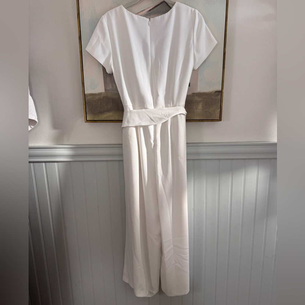 CLUB MONACO Sannah White Tie Front Jumpsuit Size 4 - Picture 6 of 7